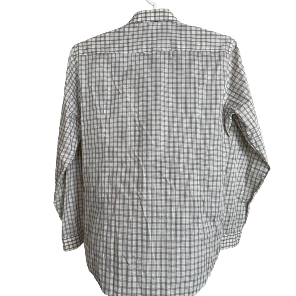 BOSS Hugo Boss Preston Shirt Mens Large Tan Plaid Slim Fit Long Sleeve Button Up - Picture 5 of 11